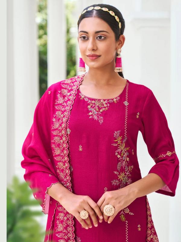 VP 9481 P Women Kurta and Trouser Duppata Set Silk Blend